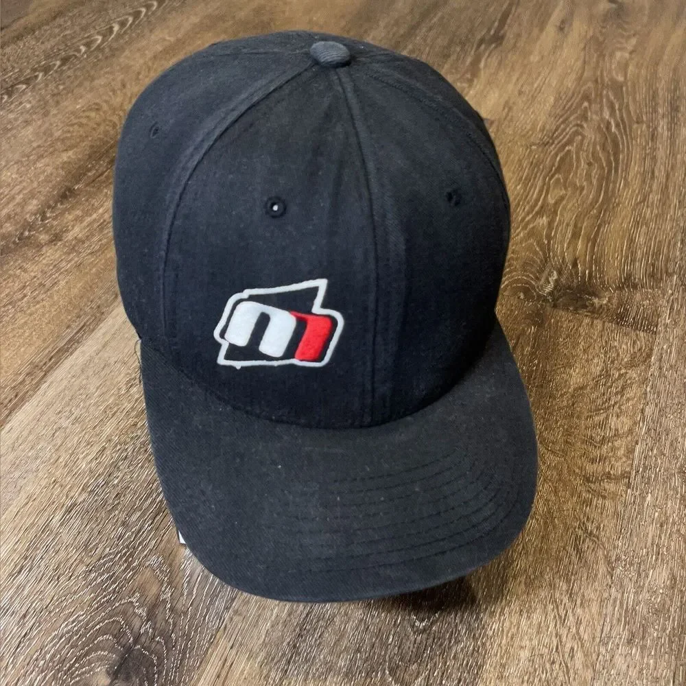 N Motion Running Hat Cap Black Cotton Tennis Golf Pickleball Gym‎ FlexFit